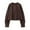 Coffee, variant on Women's Faux Suede Button Bomber Jacket Gathered Hem Cropped Jacket (Khaki M)