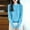 02 Sky Blue, variant on YueHuiYing Women's Fashion Casual Solid Color Semi-turtle Neck Loose Winter Knitted Sweater Pullover Top