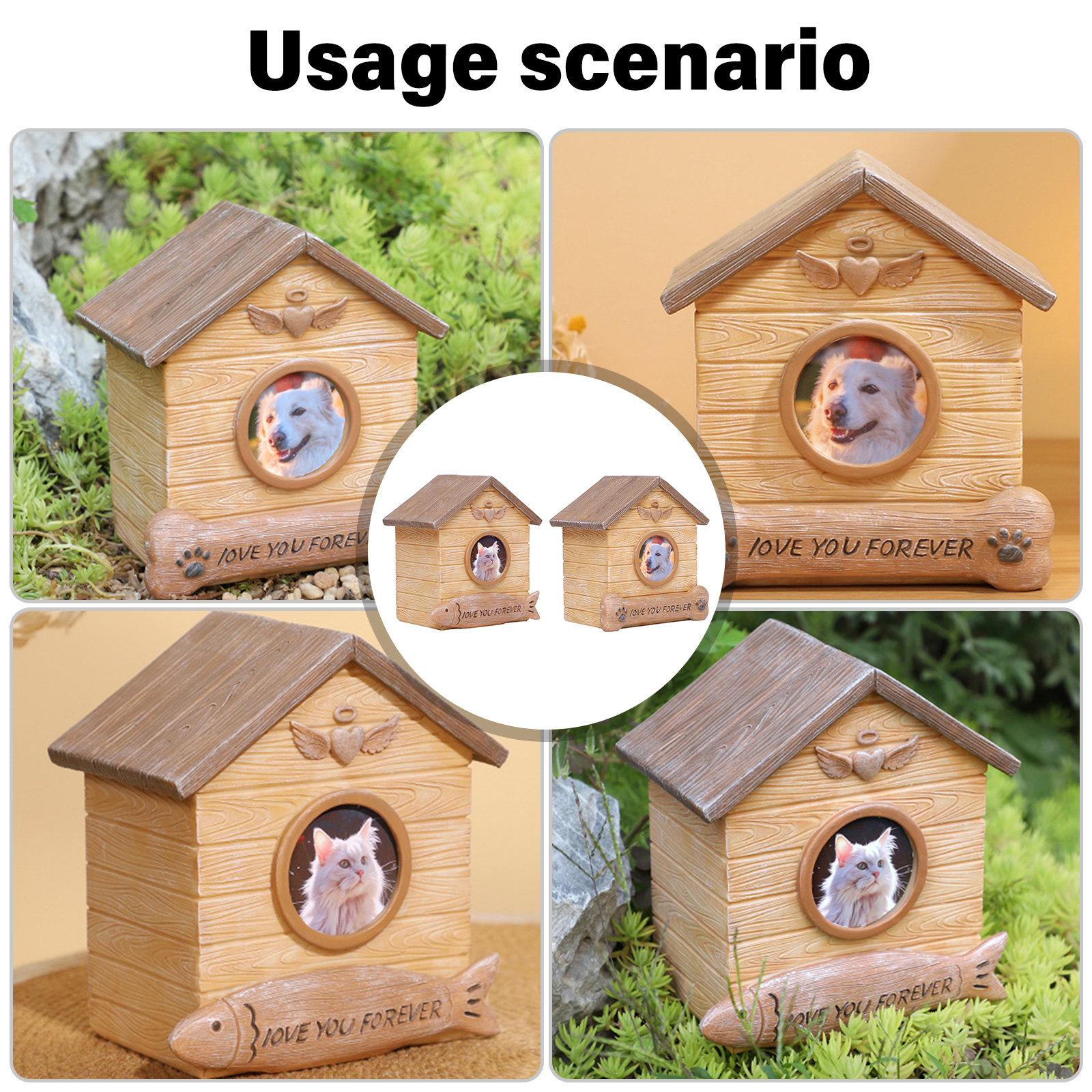 Pet Cremation Urn for Dogs Cats Ashes Pet Memorial Cinerary Casket with Memorial Words Pet Urns Box Keepsakes Ashes Box