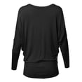 thumbnail image 2 of FashionOutfit Women's Casual Solid Boat Neck Long Dolman Sleeve Top - MADE in USA, 2 of 4