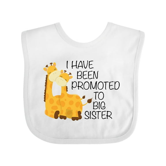 Inktastic I Have Been Promoted to Big Sister Girls Baby Bib
