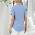thumbnail image 5 of Hearthz Womens Short Sleeve Polo Shirts 3 Buttons Collared Tennis Activewear UPF 50+ Sun Protection Women's Golf Tennis Polo Shirts Sky Blue XXL, 5 of 5