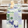 thumbnail image 3 of Table Runners 70 Inches Long Dress Scarves, Spring Floral Checkered Farmhouse Coffee/Dining/Kitchen Table Decor, Holiday Table Runner, Sage Green Purple Buffalo Plaid 13x70 Inch, 3 of 9