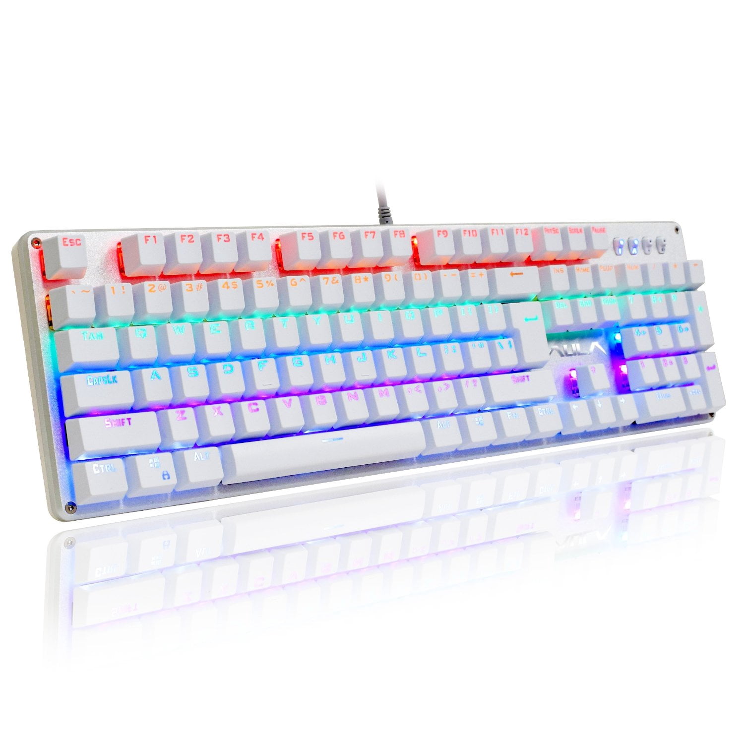 aula unicorn backlit mechanical keyboard with multi-color led illuminated gaming computer?
