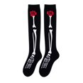 thumbnail image 2 of Wutalume Women's Halloween Over Knee Socks - Black Gothic Skull Pattern Knee-High Stockings for Cosplay Costume Party, Perfect for Halloween Night and Themed Dress-Up,d, 2 of 7