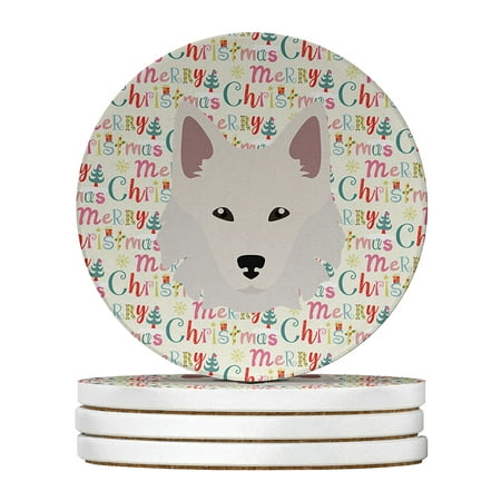 

Danish Spitz Merry Christmas Large Sandstone Coasters Pack of 4 4 in x 4 in