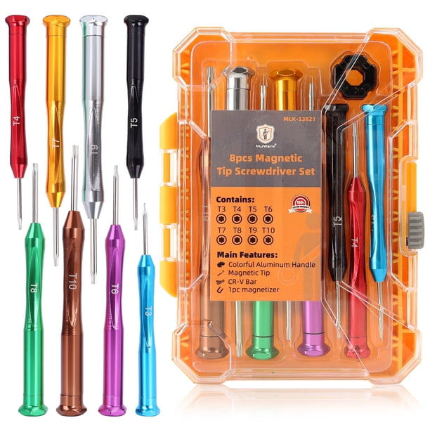 Juego de destornilladores MulWark Magnetic Torx de 8 piezas para electrónica