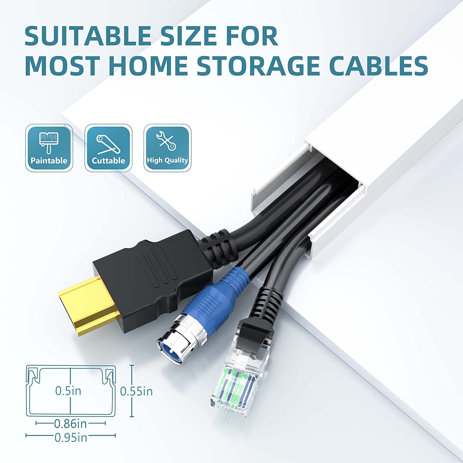 LazySpin Cord Hider Wall Cable Cover 157 Inches photo 7