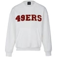 thumbnail image 2 of Women's Cuce White San Francisco 49ers Chenille Jeweled Sweatshirt, 2 of 2
