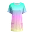 thumbnail image 5 of WEIYLL Ladies T Shirts Summer Loose Pullover Gradient Short Sleeve Tunic With Pockets Mint Green Blouse Sizes L, 5 of 5