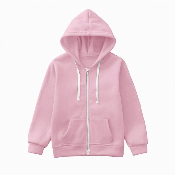 NIEWTR Toddler Boys Girls Cute Coat Kids Solid Color Long Sleeve Zip Up Hoodie Hooded Sweatshirt Top Boys Girls Clothes