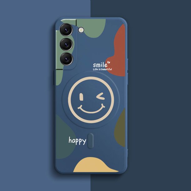 Happy Smile Camouflage Magfit Funda De Silicona Suave De Carga Inalámbrica Para Samsung S23 Ultra/S22 Plus S23 + S22 S22 + Imán