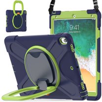 XYX Case for iPad Air 3 10.5 Inch 2019/iPad Pro 10.5 Inch 2017, 360 Degree Rotating Hand Grip Shockproof Cover with Shoulder Strap, NavyBlue Lime