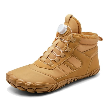 

Daznico Mens Hiking Boots Winter Lace Up and Thickened Casual Soft Sole Shoes and Snow Boots Brown Size 11