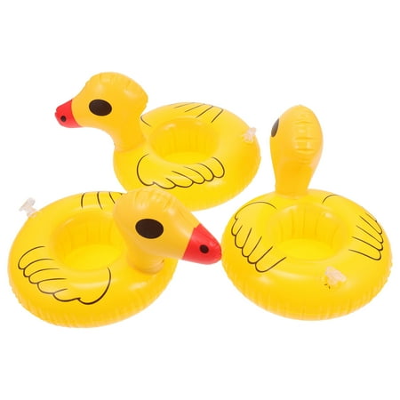 

1 Set 12Pcs Water Inflatable Cup Coasters Cartoon Cup Pads (Yellow)