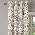 thumbnail image 3 of Ambesonne Coffee Grommet Curtain, Coffee Time Americano, 50" x 63", Brown White, 3 of 6