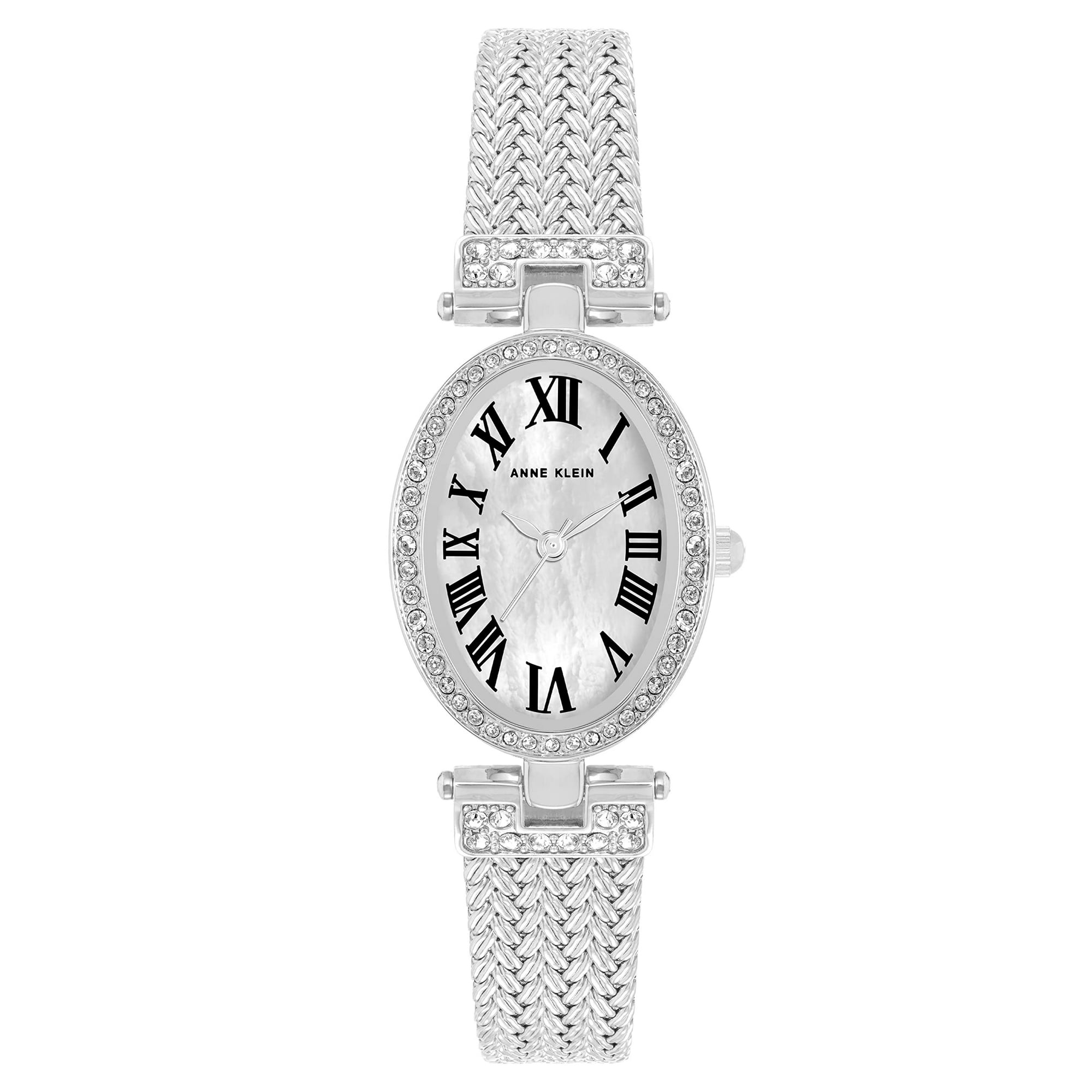 Anne Klein Women S Premium Crystal Accented Mesh Bracelet Watch Walmart