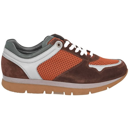 

Salvatore Ferragamo Ladies Color-block Visone Fabric And Leather Sneakers Brand Size 8.5 EEE