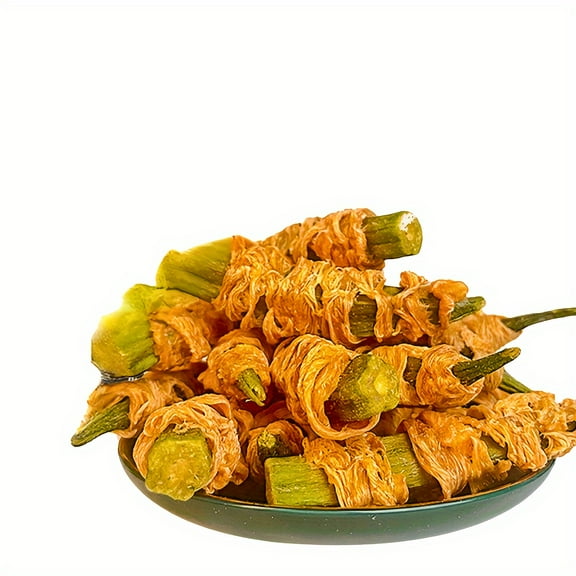 7.05oz/14.11oz(200g/400g) Chicken/Duck Wrapped Okra, All Natural Ingredients, Natural Dog Treats, Healthy, Easily Digestible, Dog Chews Long Lasting, And High Protein, Low Fat