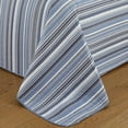 thumbnail image 4 of 3 Piece Reversible Quilt Set with Shams | All-Season Soft & Lightweight Bedspread with Modern Striped Pattern | Elise Collection (Full/Queen, Blue/Grey), 4 of 7