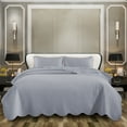 thumbnail image 2 of IR Imperial Rooms 3 Piece Quilt Set Chevron Bedding Microfiber Soft Bedspread with 2 Pillow Shams Silver Queen, 2 of 12