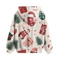 thumbnail image 3 of Pullover Hoodie with Festive Holiday Stocking and Gift Print for Children's Casual Long Sleeve Sweatshirt Comfortable Fit, 3 of 4
