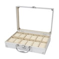 thumbnail image 3 of Estuche de exhibición para relojes, estuche de transporte, caja de lujo para relojes para hombres, para coleccionistas, esposos y padres. 12 ranuras, 3 of 8