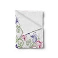 thumbnail image 2 of Purple Mandala Soft Flannel Fleece Throw Blanket, Classic Shabby Form Eastern Swirled Tulip Flowers Image, Cozy Plush for Indoor and Outdoor Use, 70" x 90", Fern Green Magenta White, by Ambesonne, 2 of 5