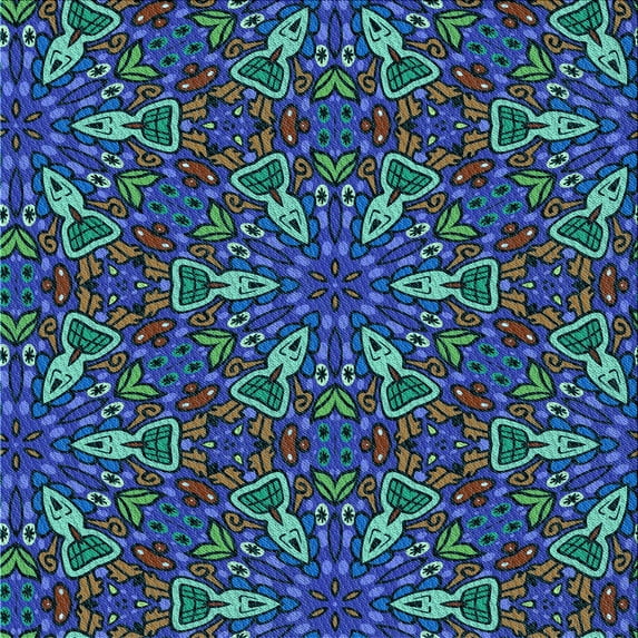 Ahgly Company Indoor Square Patterned Seafoam Green Area Rugs, 5' Square