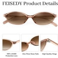 thumbnail image 4 of FEISEDY Retro Oval Cat Eye Sunglasses for Women 90s Narrow Lightweight Shades Y2k Trendy Sunnies B0257, 4 of 13