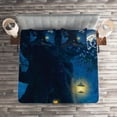 thumbnail image 2 of Ambesonne Navy Blue Quilted Coverlet 3 Pcs, Tree in Woods, King Size, Navy Blue, 2 of 2