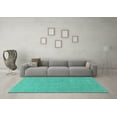 thumbnail image 3 of Ahgly Company Indoor Square Solid Turquoise Blue Modern Area Rugs, 8' Square, 3 of 4