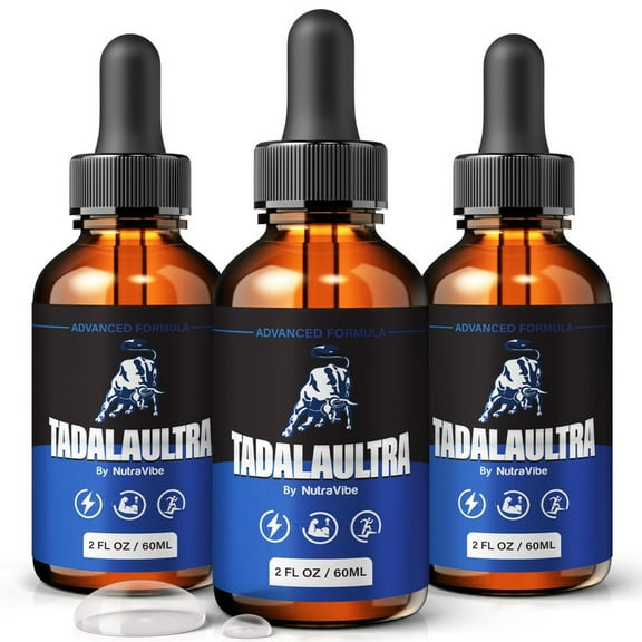 (3 Pack) TadalaUltra – Health Support with Natural Ingredients to Support Steady Energy, Stamina & Drive | Daily Formula in Easy-to-Take Drops, 30 Day Supply (90 Servings)