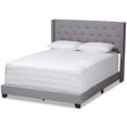 thumbnail image 1 of Baxton Studio Brady Fabric Tufted King Bed in Light Grey, 1 of 8