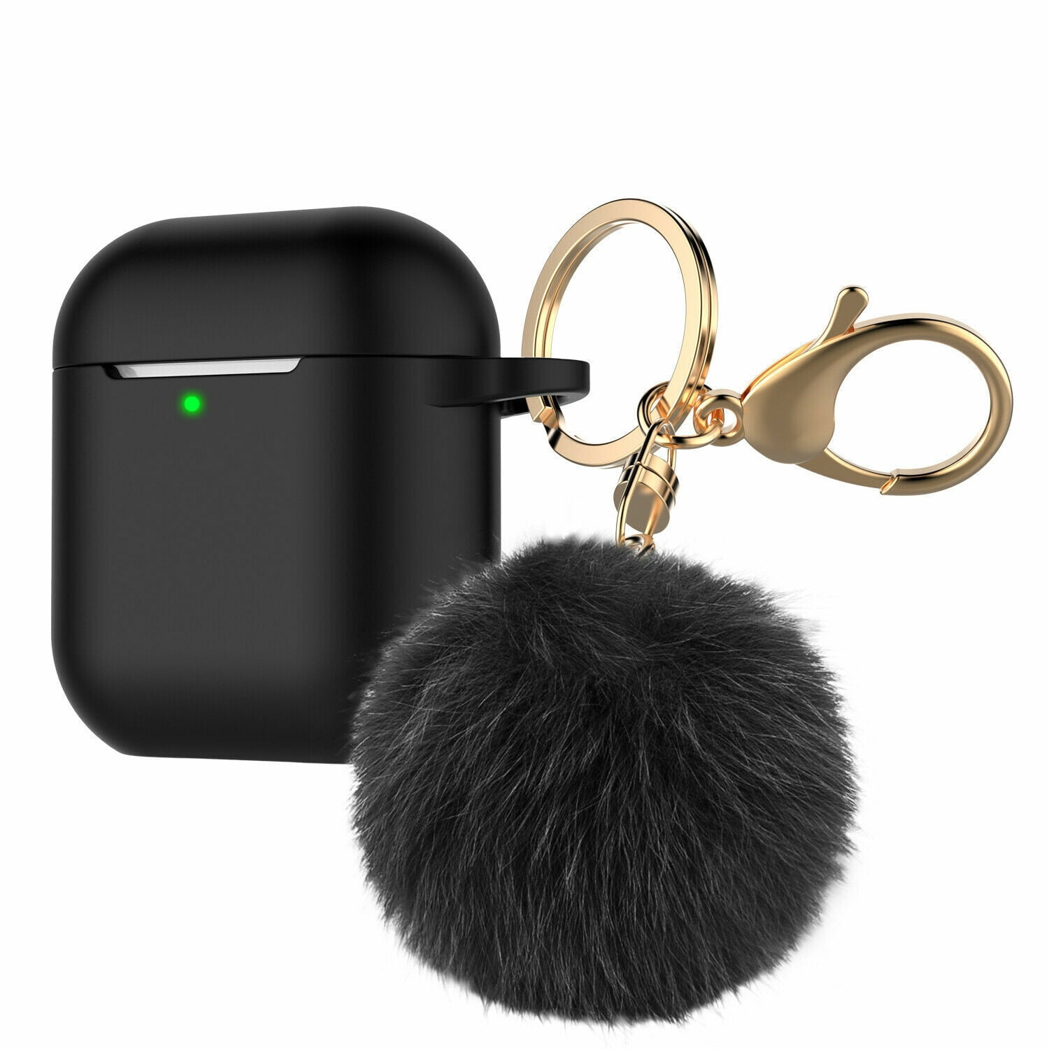  Filoto Case for Airpods, Airpod Case Cover for Apple Airpods  2&1 Charging Case, Cute Air Pods Silicone Protective Accessories Cases/Keychain/Pompom,  Best Gift for Girls and Women, Black : Electronics