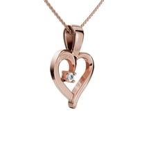Pompeii Heart Shape Solitaire Diamond Pendant Necklace in 14k White Yellow or Rose Gold
