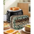 thumbnail image 4 of Teal Brown Toaster Cover 4 Slice, Large Kitchen Appliance Covers, Pet Paw Printed Farmhouse Dog Claws Wood Grain Toaster Oven Cover with Loop, Bread Machine Cover Polyester Dust Cover Protection, 4 of 4