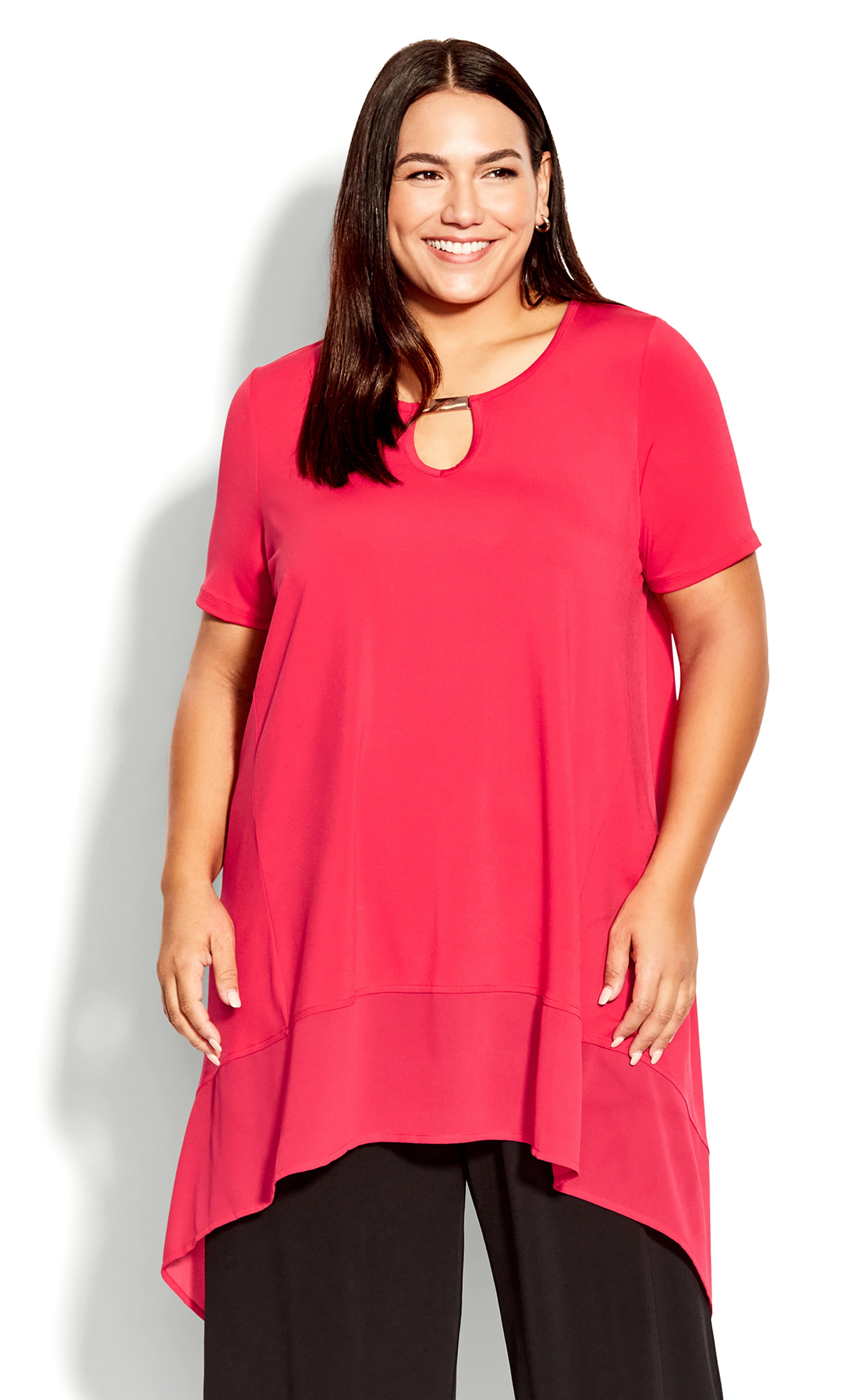 Ave Studio Women's Plus Size Female Noelle Short Sleeves Tunic Top ...