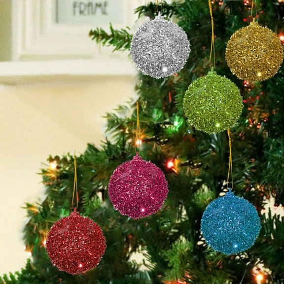 SRUILUO Christmas Balls 6PCS Christmas Tree Balls Ornaments for Xmas Tree 60mm/2.36" Shatterproof Christmas Tree Decors Hanging Ball for Holiday Party Decoration Christmas Wreath Ornaments C1earance
