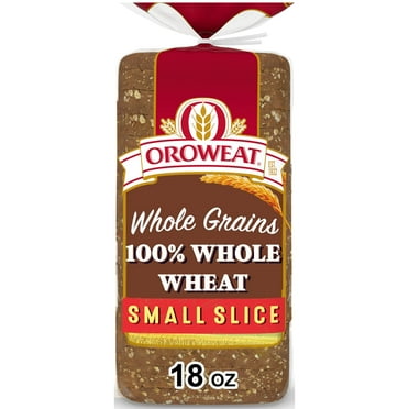 Oroweat Small Slice Whole Wheat Bread, 18 oz, Wheat Bread, Bag