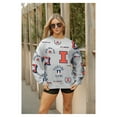 thumbnail image 5 of Women's Gameday Couture Gray Illinois Fighting Illini Always on Repeat Fleece Sweatshirt, 5 of 6