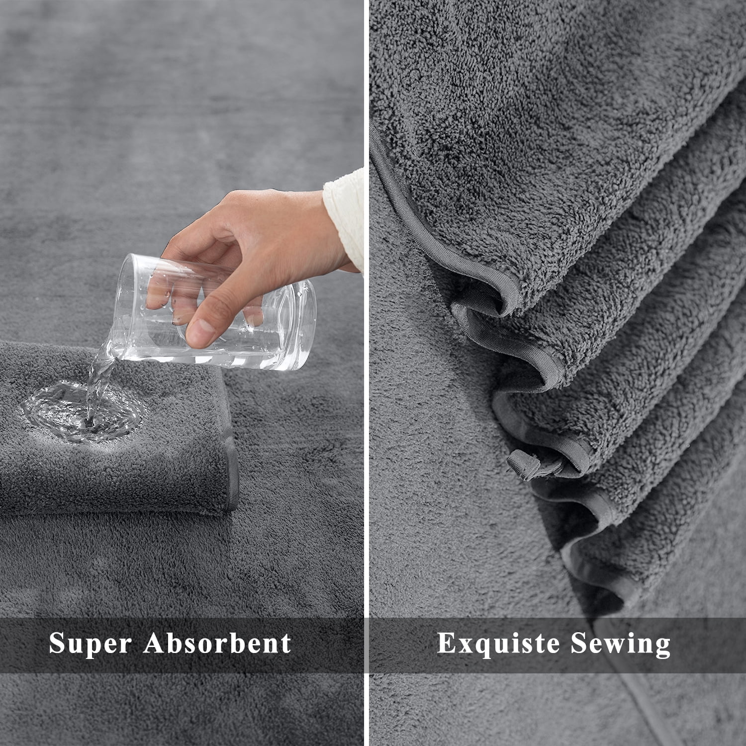 Smuge 4 Pack Oversized Bath Sheet Towels (35 x 70 in,Dark Gray) 700 GSM Ultra Soft Large Bath Towel Set Thick Cozy Quick Dry Bathroom Towels Hotel Luxurious Towels