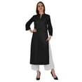 thumbnail image 1 of Bimba Kurta en Coton Col Mandarin avec Plis pour Femmes Ethnique Indienne Droite Unie, 1 of 7
