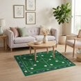 thumbnail image 3 of ODIKA 4'x6' Washable Area Rug Stain Resistant, Low Pile, Easy Care Stadium Scoreboard Border Motif Interactive Football Field Soccer Playful for Dorm Room, Small Living, 3 of 7
