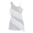 thumbnail image 5 of Lejafay Women Sequins Fringed Latin Leotard Jazz Tango Samba Dance Costume White XL, 5 of 7