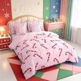 thumbnail image 2 of Manfei Winter Holiday 7-Piece King Bedding,Festive Xmas Pink Christmas King Bed in a Bag,Pink Reversible, 2 of 7