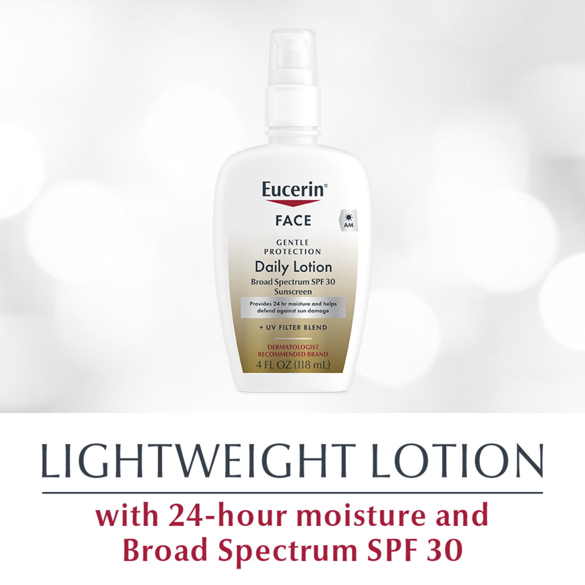 Eucerin Daily Protection Face Lotion for Sensitive Skin, SPF 30, 4 fl oz Bottle
