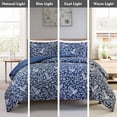 thumbnail image 5 of Notticasa 3-Piece Printed Comforter Sets,Navy,Full,Features a Floral and Peacebird Design, Including a Quilt Cover and Pillowcases, 5 of 8