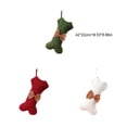 thumbnail image 2 of Cateissary Regalo de Navidad, bolsa de dulces, bolsa de regalo, hogar, Navidad, bricolaje, tejido en forma de hueso, decoración colgante, adornos Blanco, 2 of 6