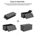 thumbnail image 3 of SONGMICS 30" Ottoman Footstool Storage Ottoman Bench Holds 660 lb Folding Ottoman with Storage for Living Room Dark Gray, 3 of 10